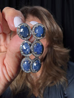 Blue Sapphire Dangle Drop Earrings | Ulka Rocks