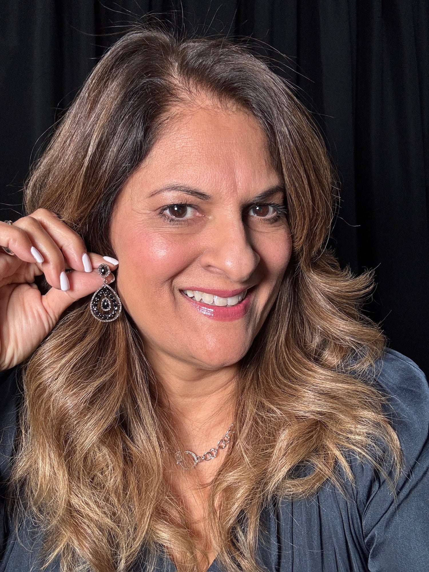 Black Black Spinel Drop Earrings | Ulka Rocks