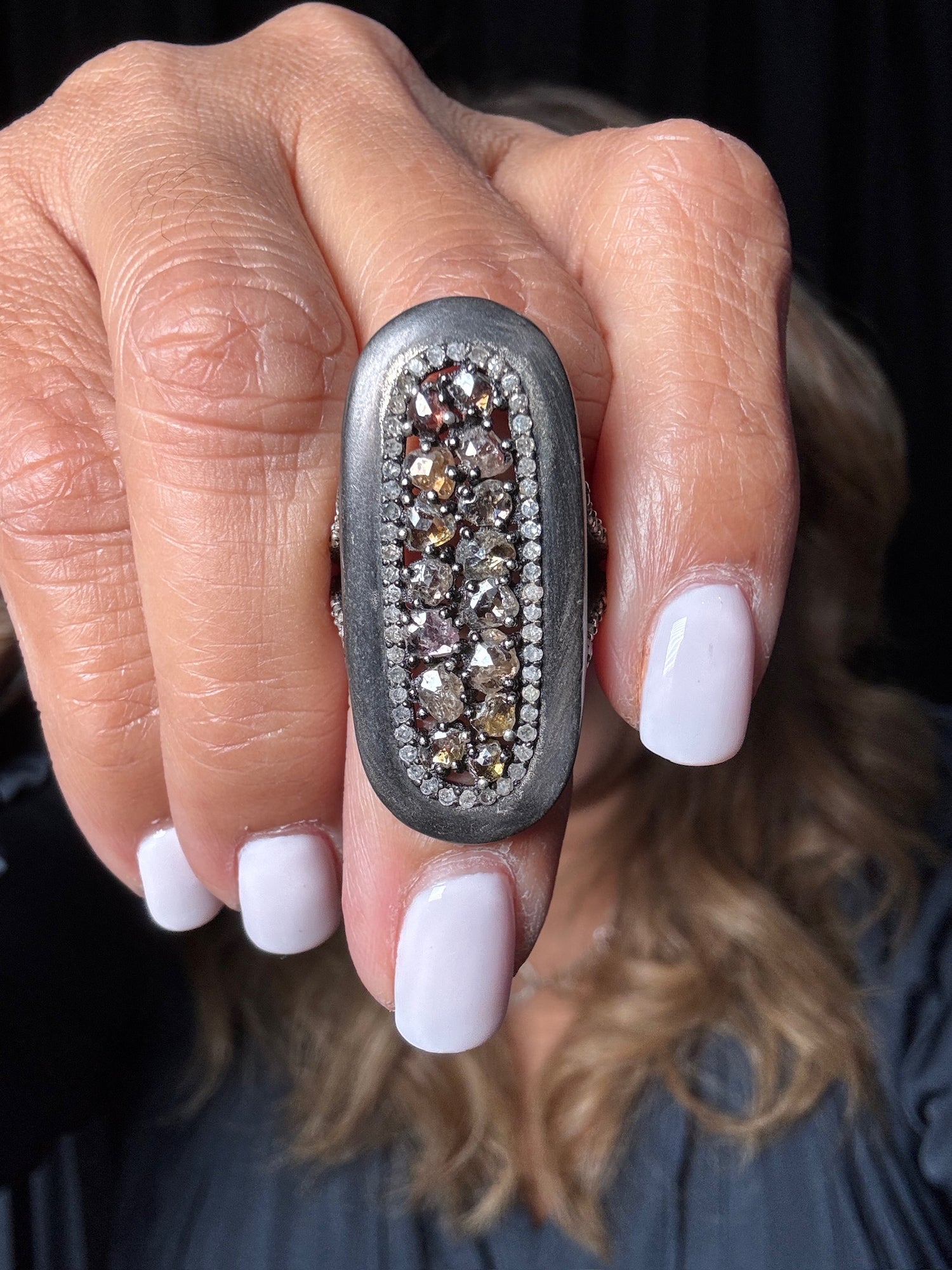 Diamond ring in Sterling Silver by Ulka Rocks