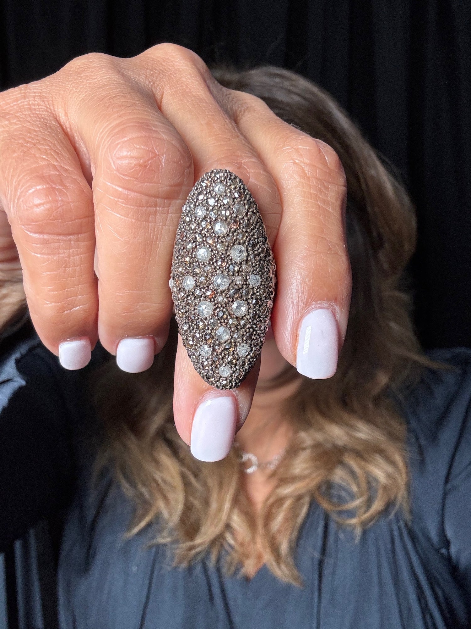 Diamond ring in Sterling Silver by Ulka Rocks