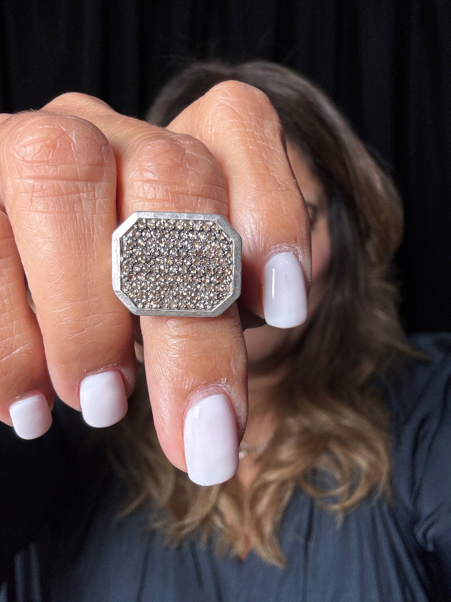 Diamond ring in Sterling Silver by Ulka Rocks