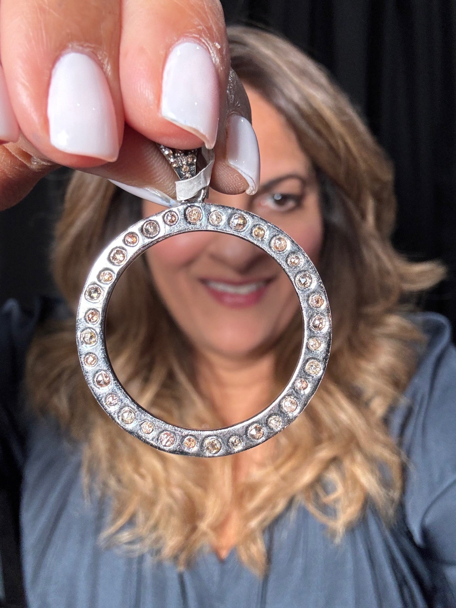 Colored Diamond Circle Pendant | Ulka Rocks