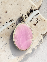 19" Lilac Purple Kunzite Necklace with Diamond Clasp & Kunzite Diamond Pendant | Ulka Rocks
