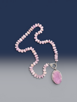 19" Lilac Purple Kunzite Necklace with Diamond Clasp & Kunzite Diamond Pendant | Ulka Rocks