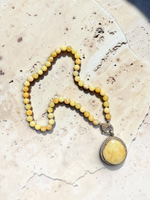 18" Yellow Opal Necklace & Yellow Yellow Aquamarine Pendant | Ulka Rocks
