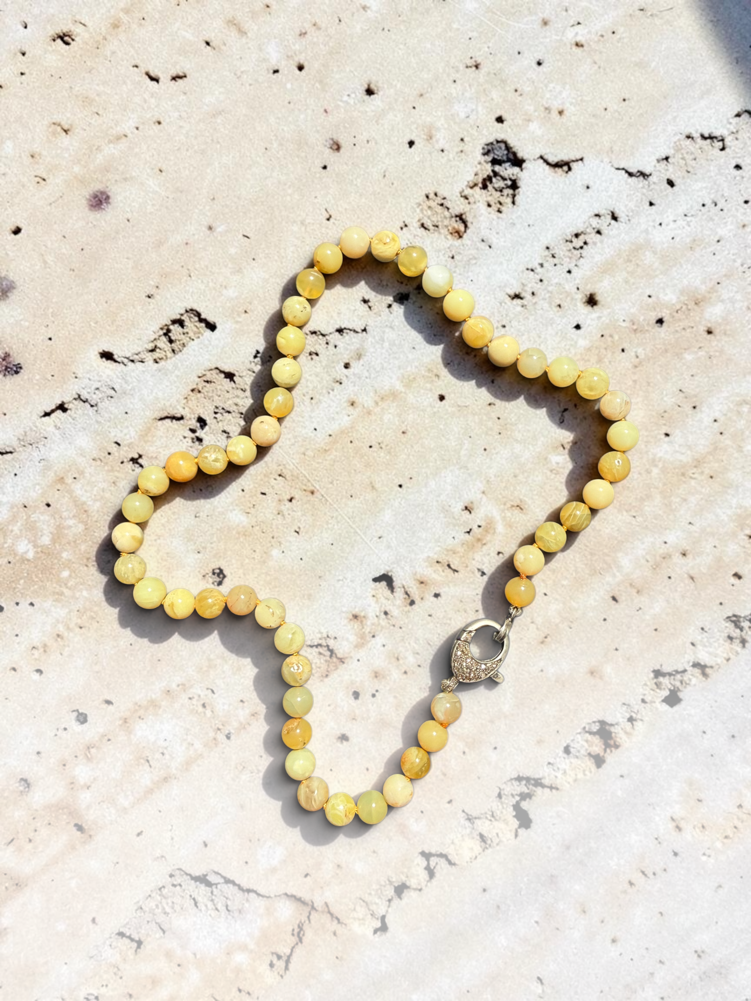 18" Yellow Opal Necklace & Yellow Yellow Aquamarine Pendant | Ulka Rocks