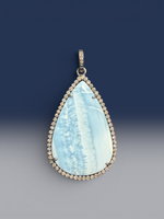20.5" Pastel Pink Opal Necklace with Diamond Clasp & Owyhee Opal Pendant | Ulka Rocks