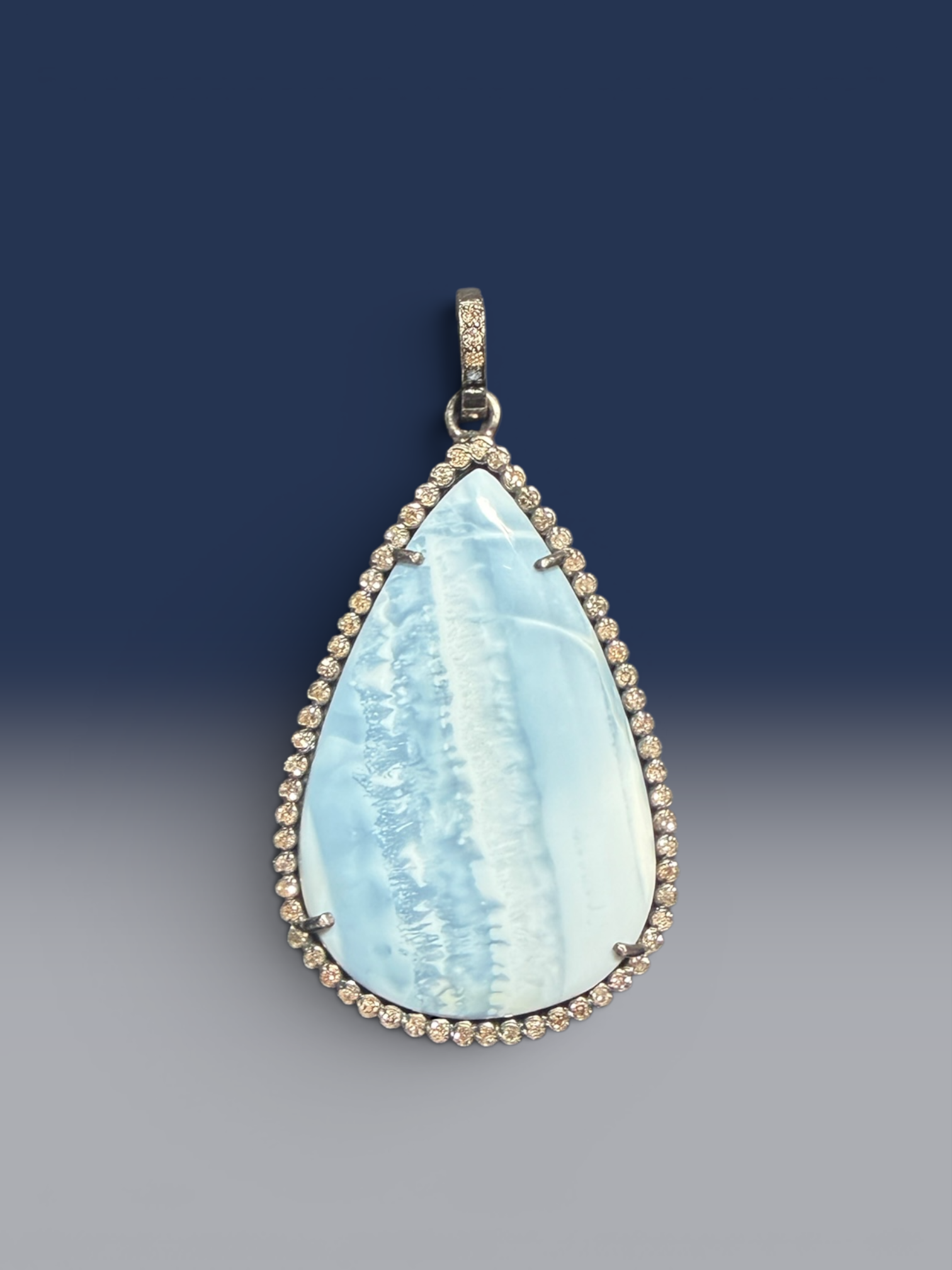 20.5" Pastel Pink Opal Necklace with Diamond Clasp & Owyhee Opal Pendant | Ulka Rocks