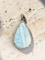 20.5" Pastel Pink Opal Necklace with Diamond Clasp & Owyhee Opal Pendant | Ulka Rocks