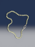 18" Green Green Amethyst Necklace with Diamond Clasp & Tourmaline Flower Pendant | Ulka Rocks