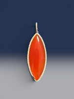 21.5" Multicolor Gemstone Necklace with Diamond Clasp & Carnelian Pendant | Ulka Rocks