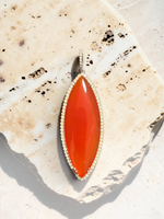 21.5" Multicolor Gemstone Necklace with Diamond Clasp & Carnelian Pendant | Ulka Rocks
