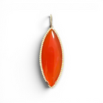 21.5" Multicolor Gemstone Necklace with Diamond Clasp & Carnelian Pendant | Ulka Rocks
