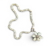 Necklace with a floral pendant on a white background