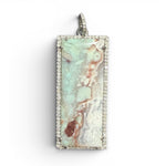 18" Brown Aquaprase Necklace with Diamond Clasp & Rectangular Aquaprase Pendant | Ulka Rocks