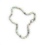 18" Brown Aquaprase Necklace with Diamond Clasp & Rectangular Aquaprase Pendant | Ulka Rocks