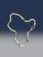 18" Brown Aquaprase Necklace with Diamond Clasp & Rectangular Aquaprase Pendant | Ulka Rocks