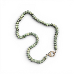 18" Green Seraphinite Necklace with Diamond Clasp & Seraphinite Pendant | Ulka Rocks