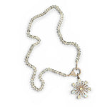 18.5" White Moonstone Necklace with Diamond Clasp & Starburst Pendant | Ulka Rocks