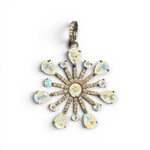 18.5" White Moonstone Necklace with Diamond Clasp & Starburst Pendant | Ulka Rocks