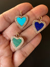 14k gold gemstone pendants - Small hearts