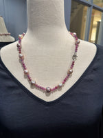 23" and 25" Pink Edison Purple Pearl & Ruby Necklace | Ulka Rocks