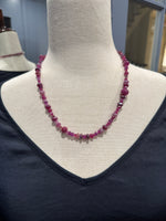 21" Ruby, Pink Sapphire & Red Labradorite Necklace | Ulka Rocks