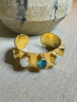 Pearl and Blue Quartz Cuff | Ulka Rocks