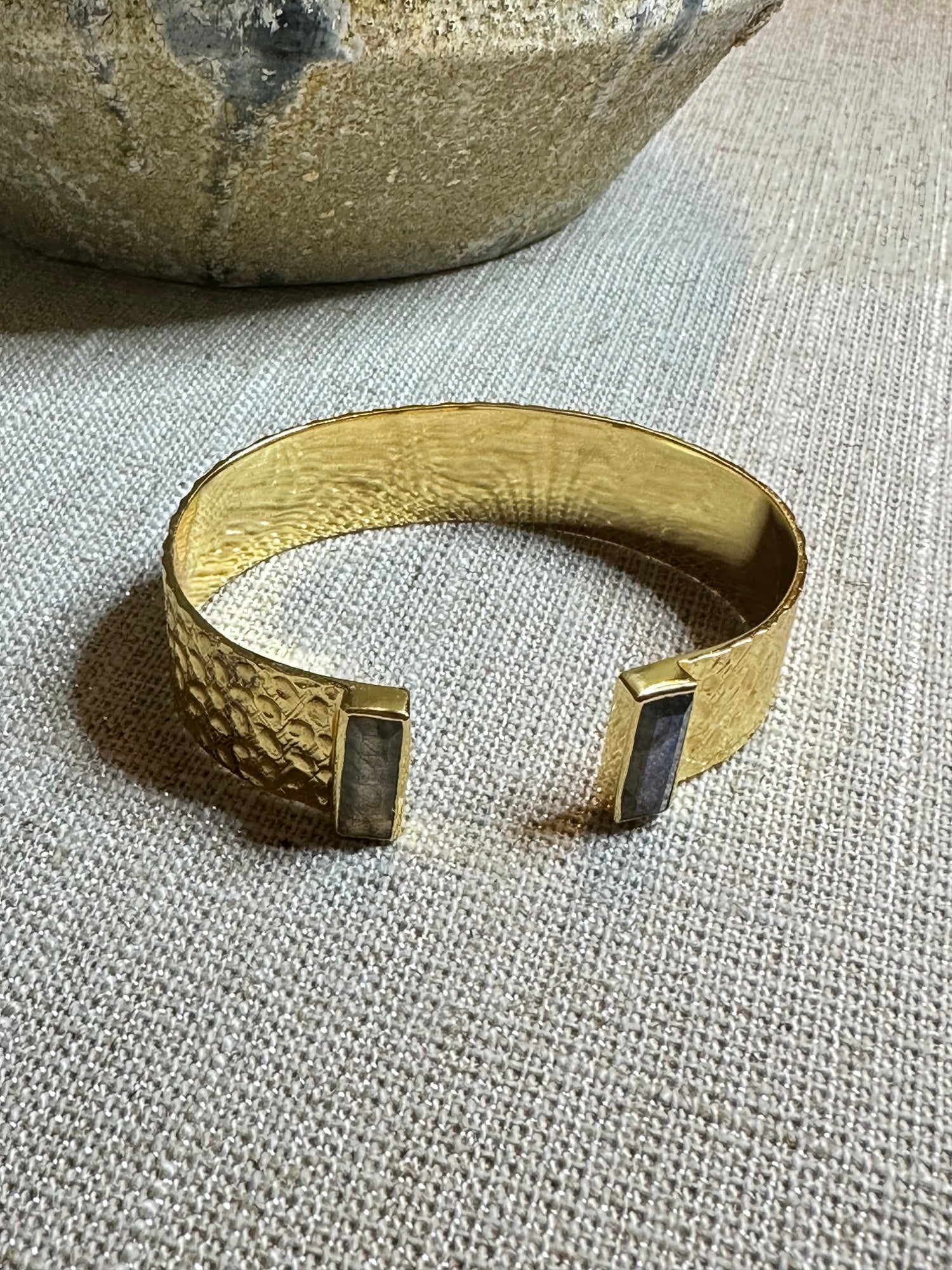 Hammered Labradorite Cuff | Ulka Rocks