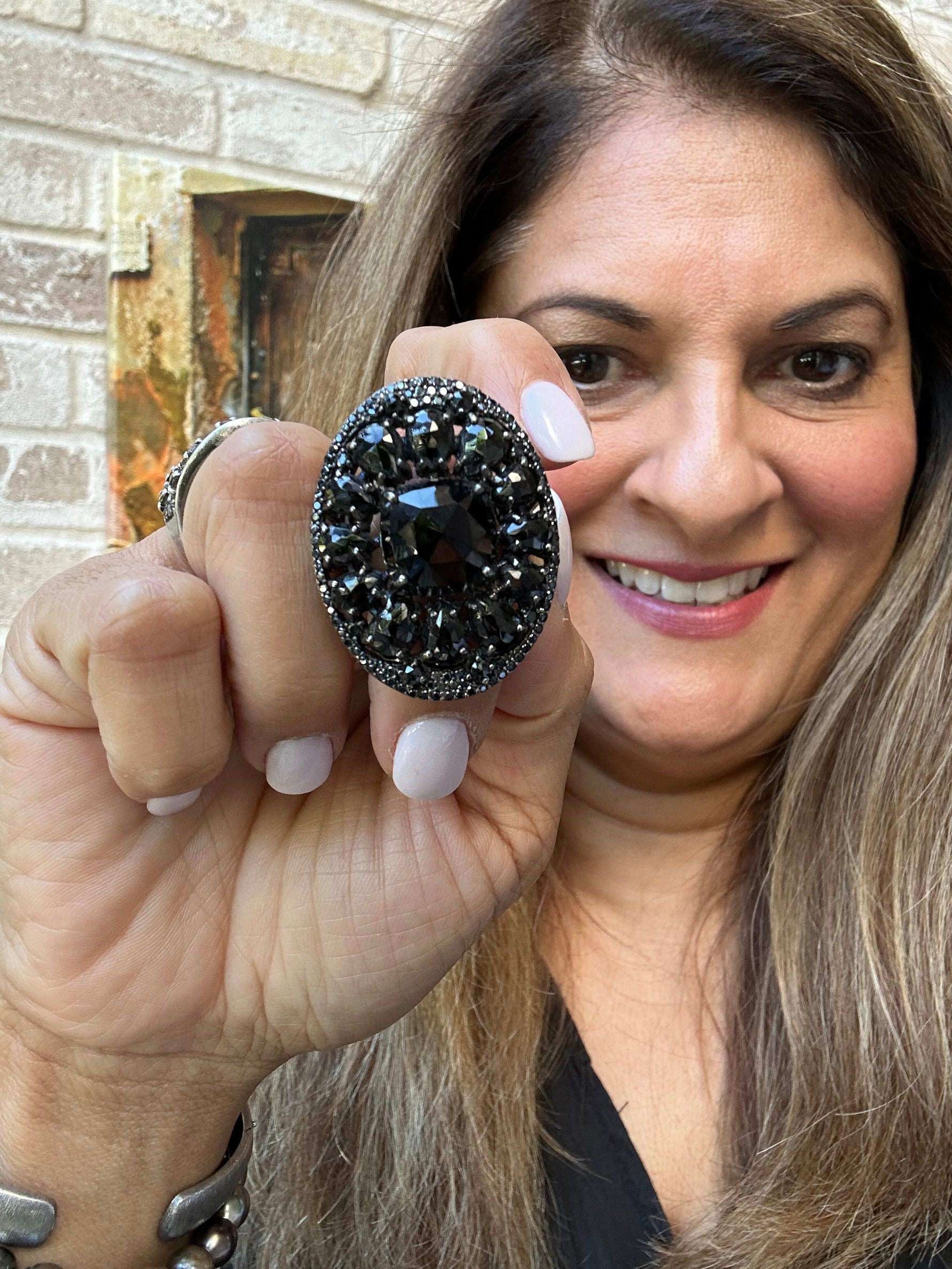 Black Black Spinel Ring - Large Center Stone (size 8) | Ulka Rocks