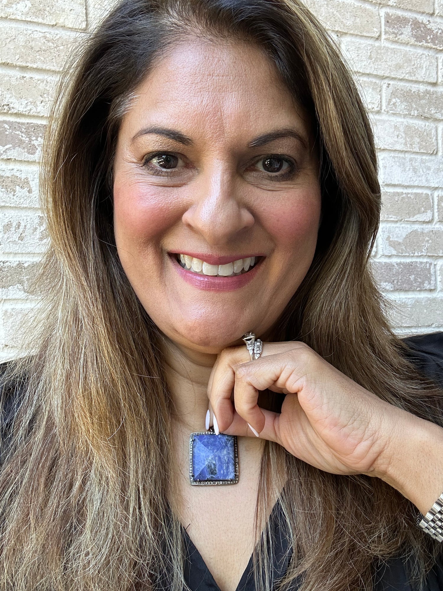 Blue Sodalite Diamond Pendant | Ulka Rocks