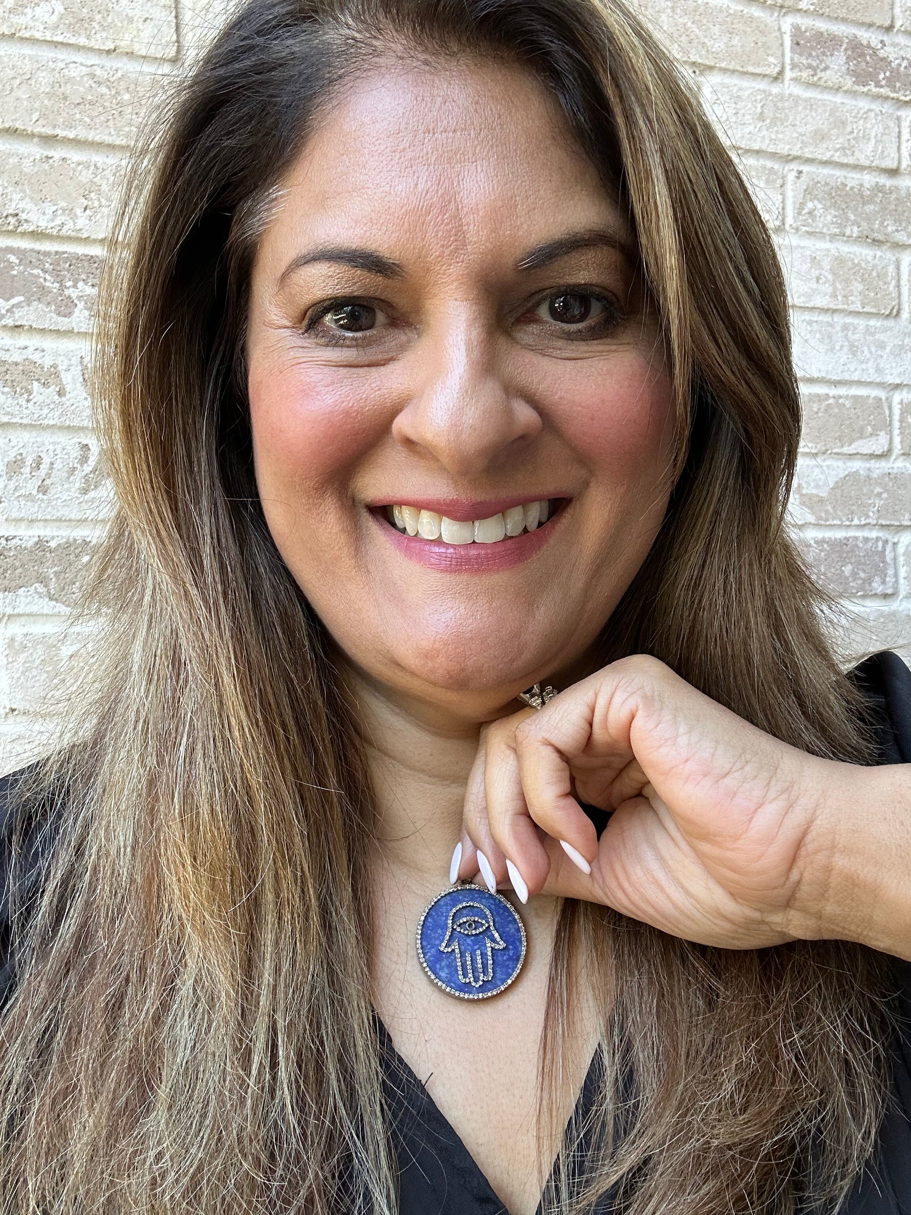 Lapis Hamsa Diamond Pendant | Ulka Rocks