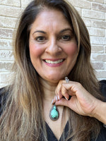 Green Variscite Silver Diamond Pendant | Ulka Rocks