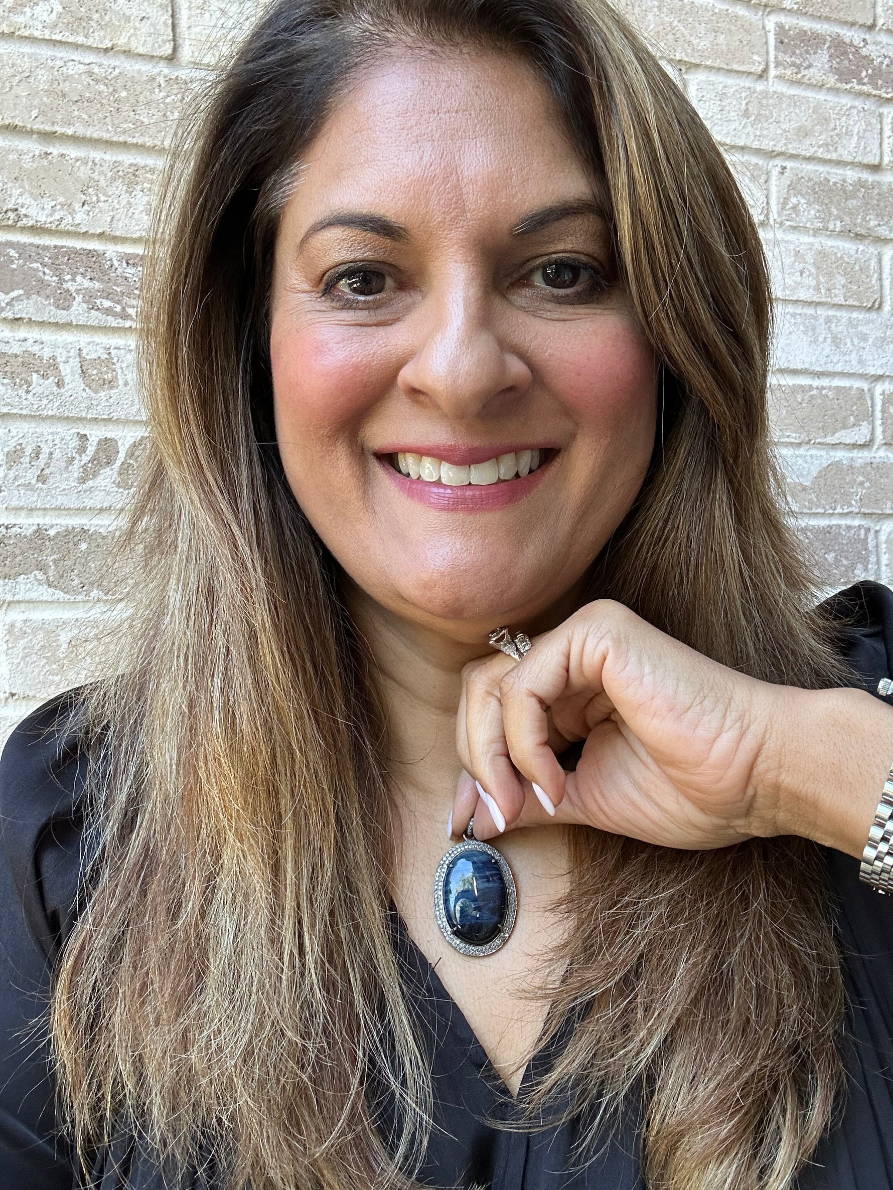 Blue Leland Blue Stone Diamond Pendant | Ulka Rocks