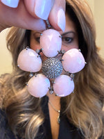 Last Chance - Pink Opal Flower Pendant | Ulka Rocks