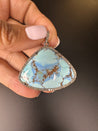 Rare Kazakhstan (Golden Hills) Turquoise Diamond Pendant