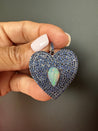 Blue Sapphire Opal Heart Pendant