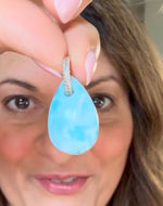 Rock Royalty: Larimar Pendant with 14K Gold Diamond Bail | Ulka Rocks