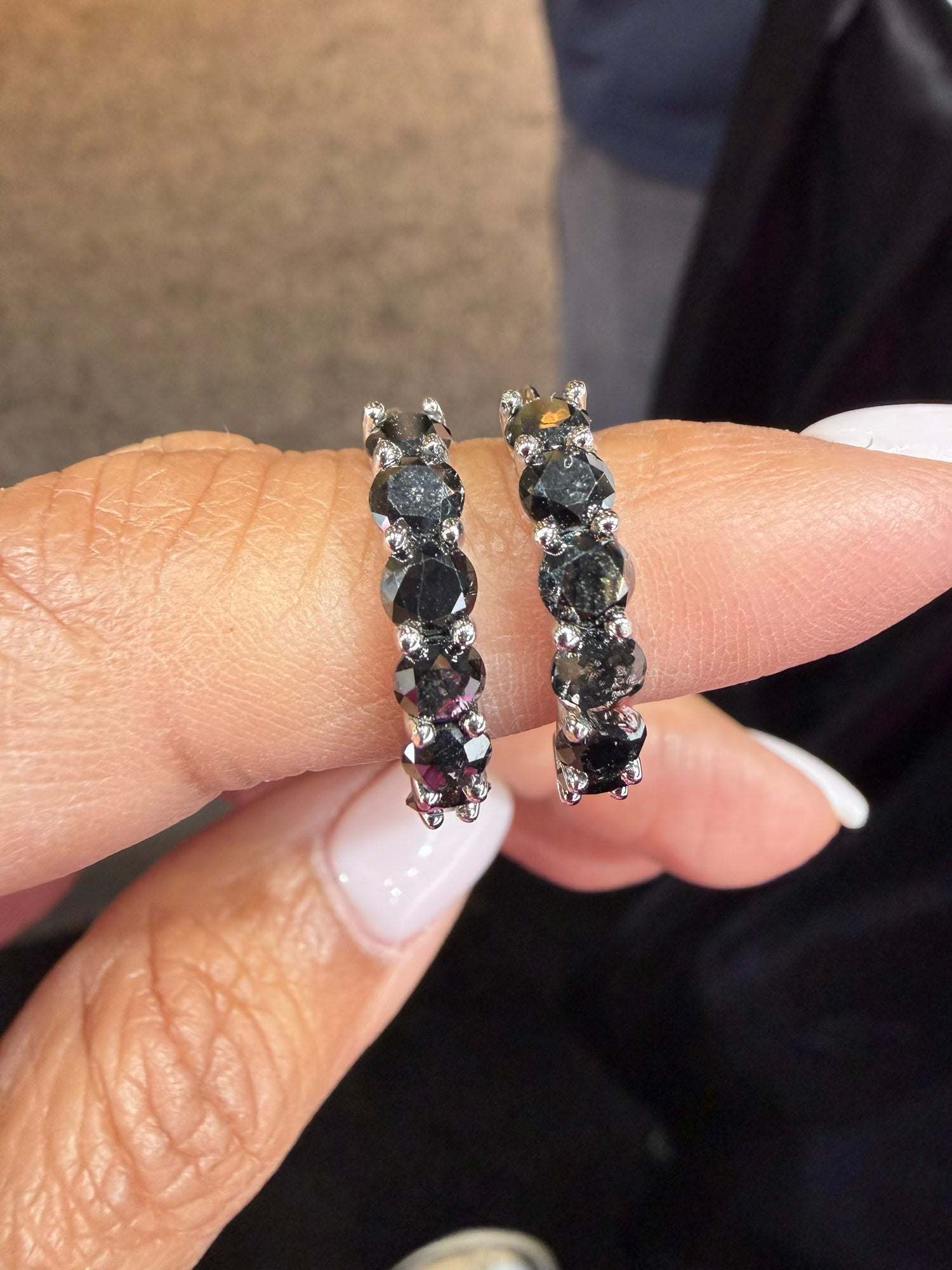 Show Special: Sterling Silver Earrings With Colored Diamond