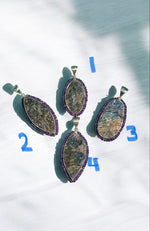 Raw Labradorite and Purple Amethyst Sterling Silver Pendants | Ulka Rocks