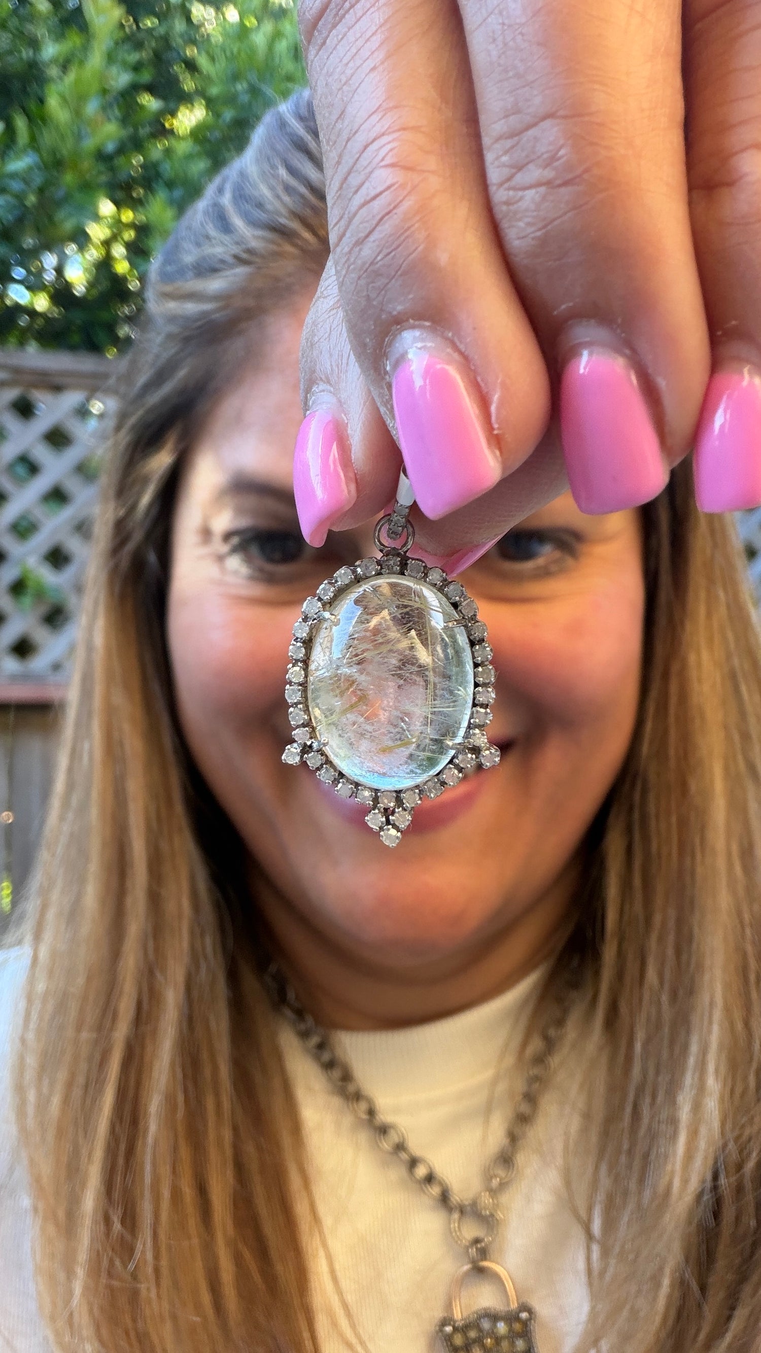 Sterling Silver Pendant With Rutile