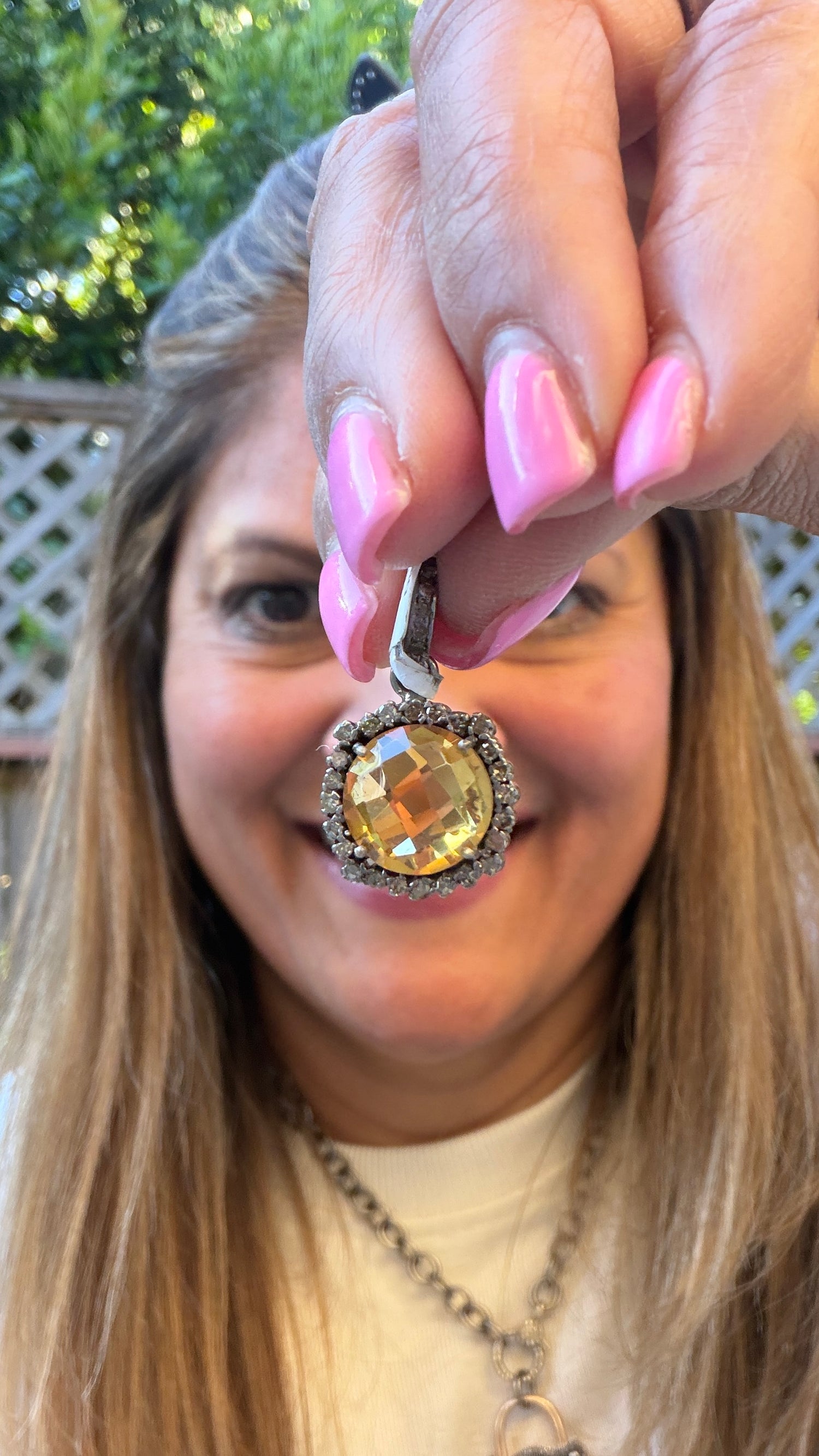 Sterling Silver Pendant With Citrine