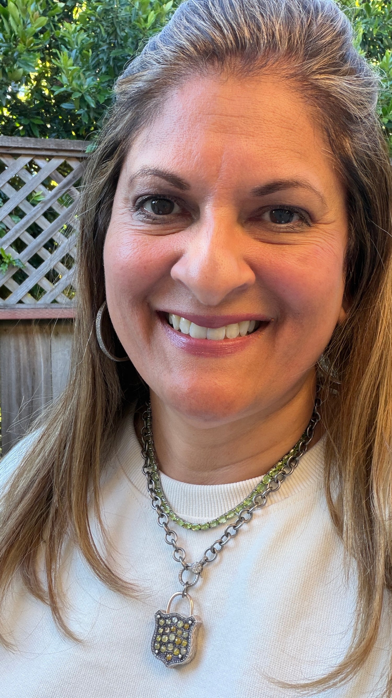 Sterling Silver Necklace With Peridot 16 inches
