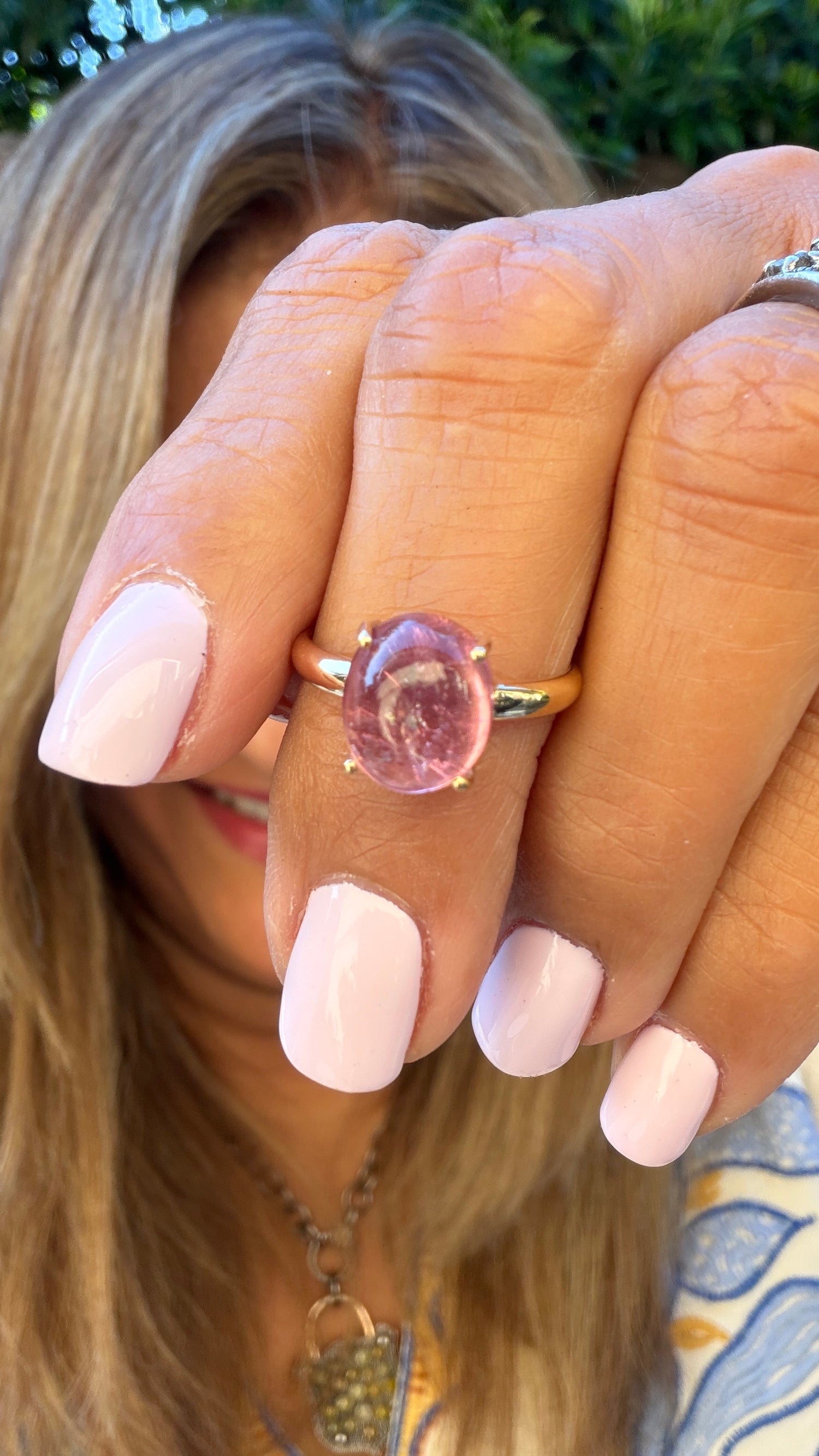 14k Yellow Gold Ring With Tourmaline Size 7 - can be resized