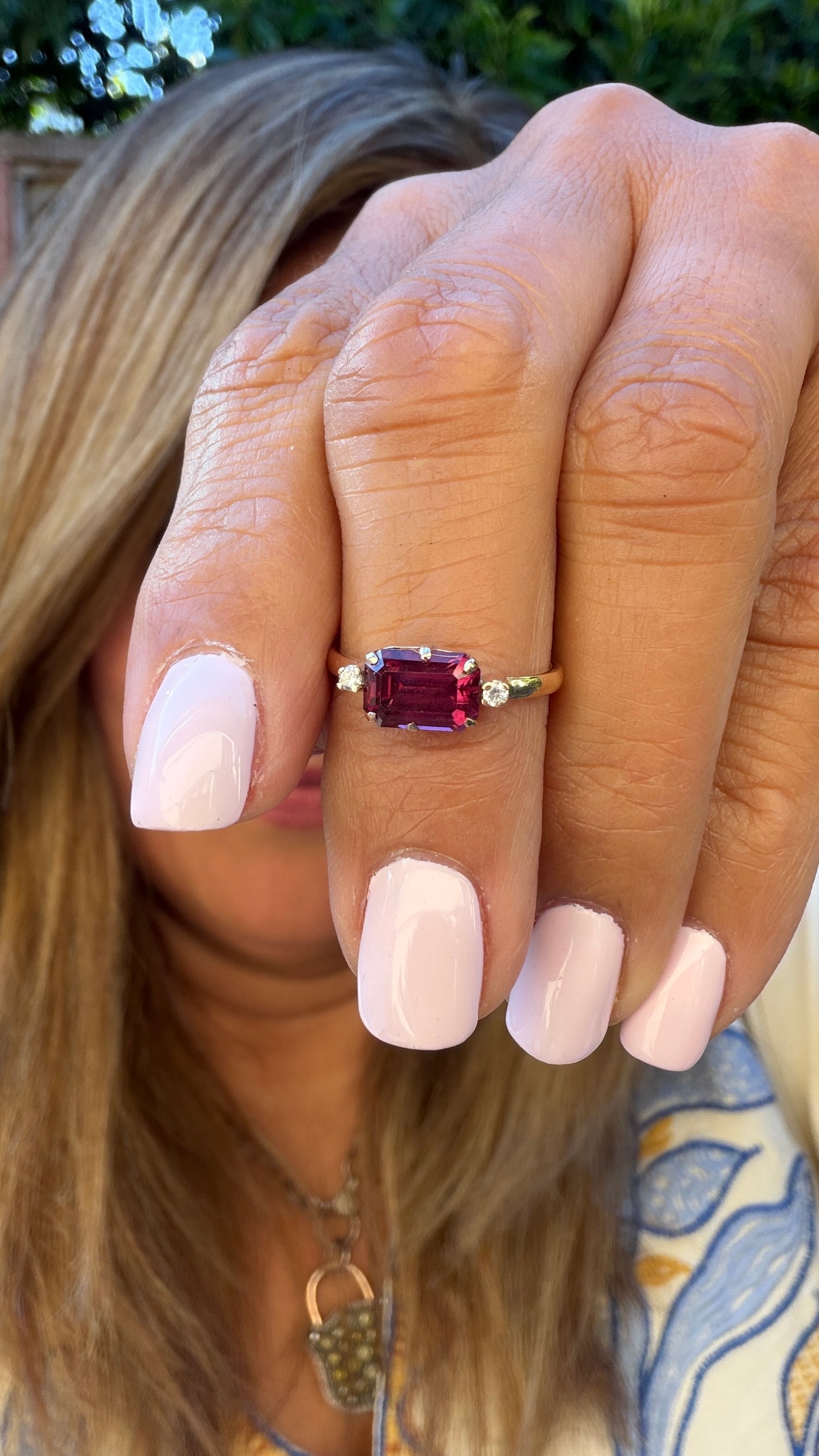 14k Yellow Gold Ring With Tourmaline Size 6 - can be resized