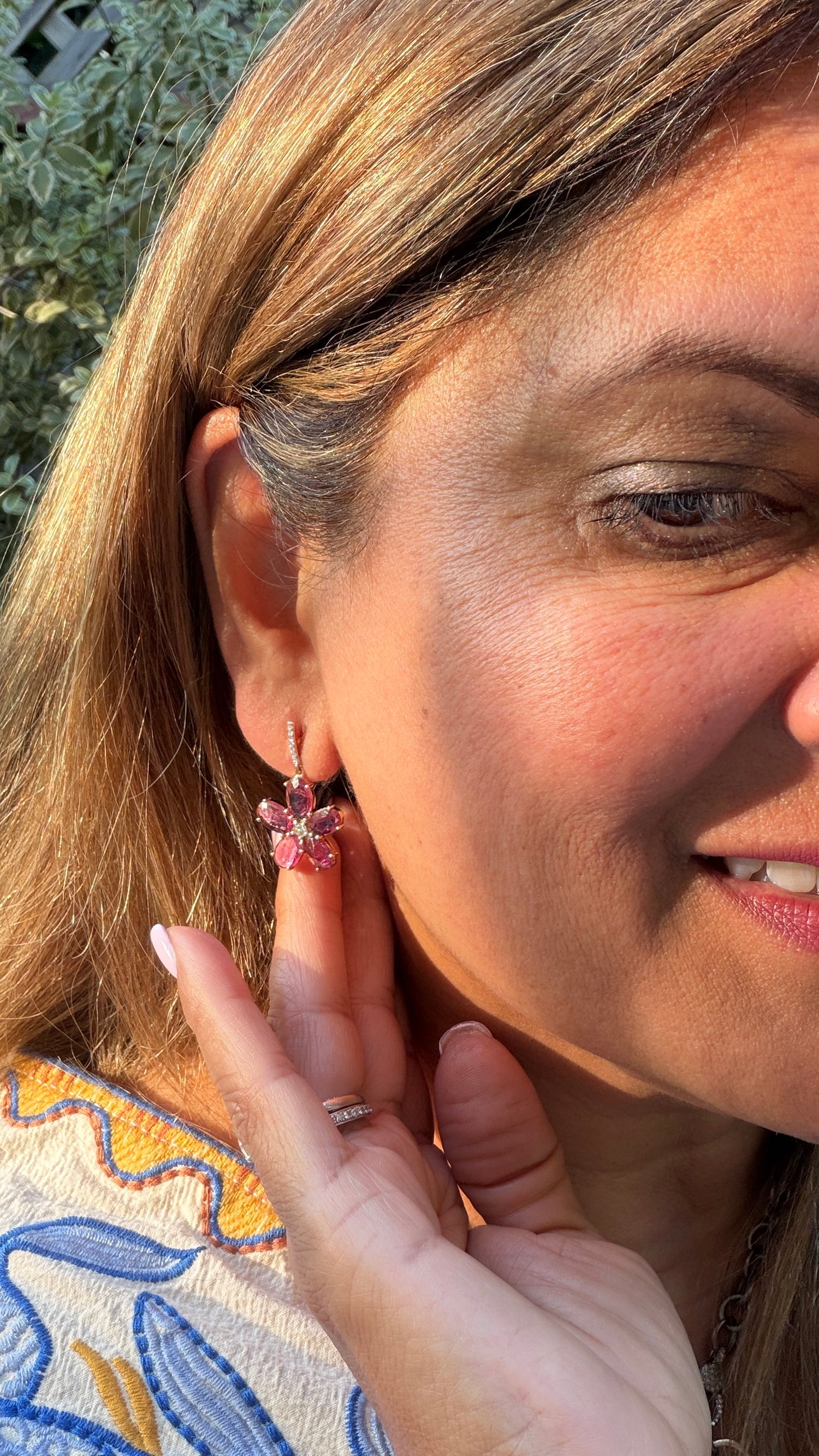 14k Yellow Gold Earrings With Tourmaline