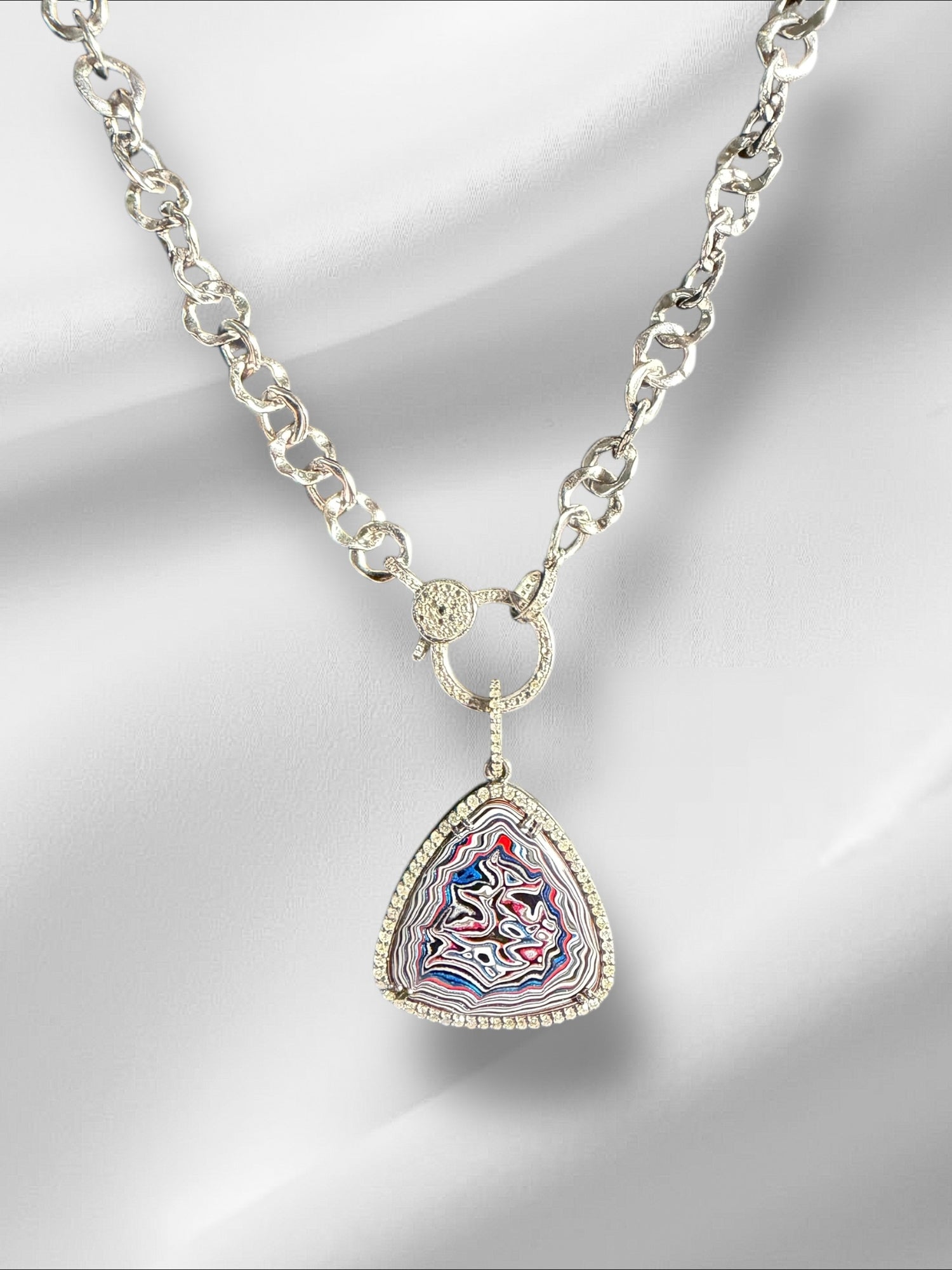 Limited Edition Gray Fordite Diamond Pendant | Ulka Rocks