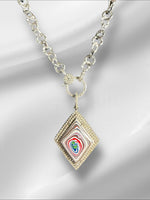 Limited Edition Red Fordite Diamond Pendant | Ulka Rocks