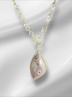 Limited Edition Red Fordite Diamond Pendant | Ulka Rocks