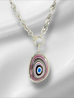 Limited Edition Rainbow Fordite Diamond Pendant | Ulka Rocks